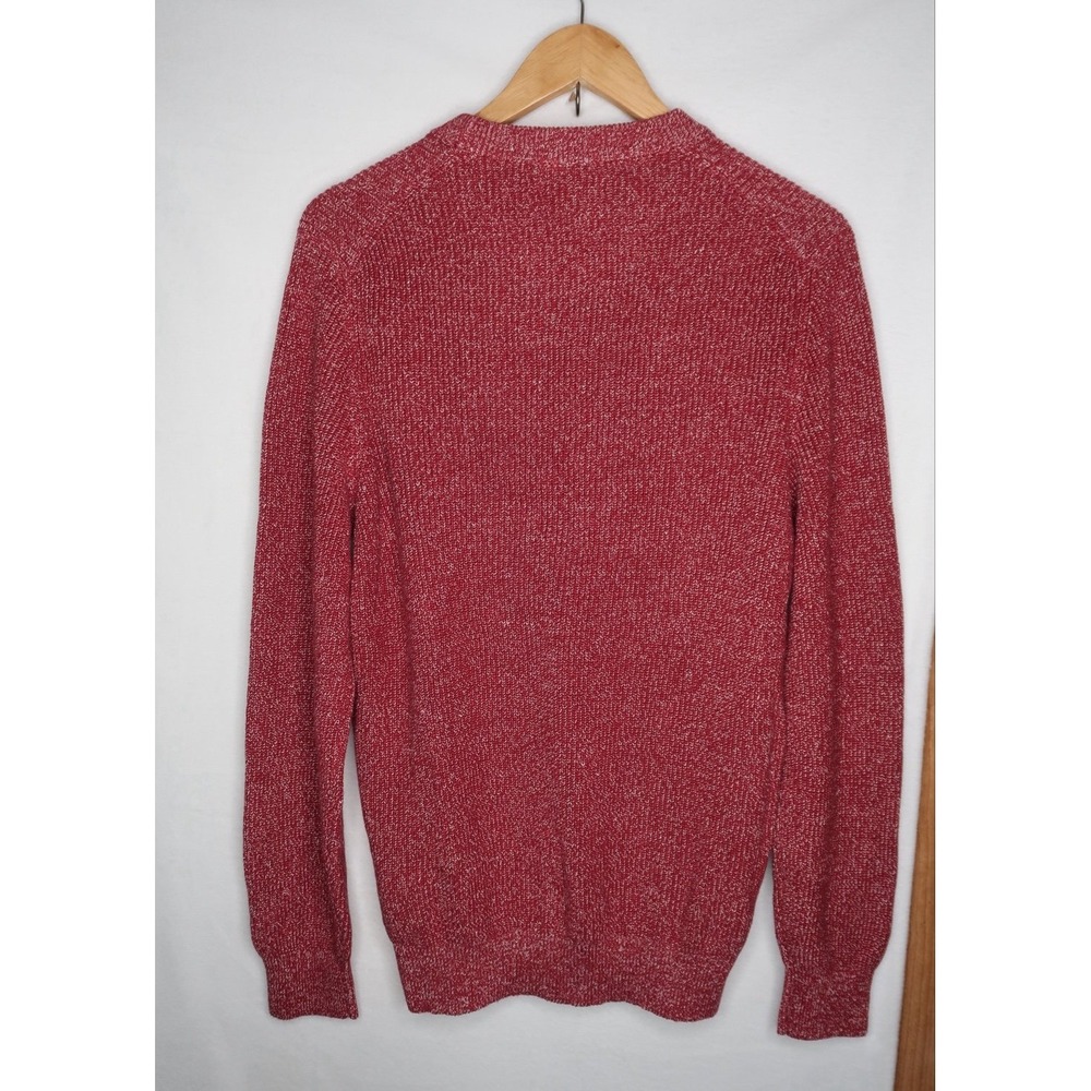 Brunello Cucinelli Ribbed Sweater Mens 50 Cotton Linen Crewneck Red Italy NWT - Picture 12 of 12